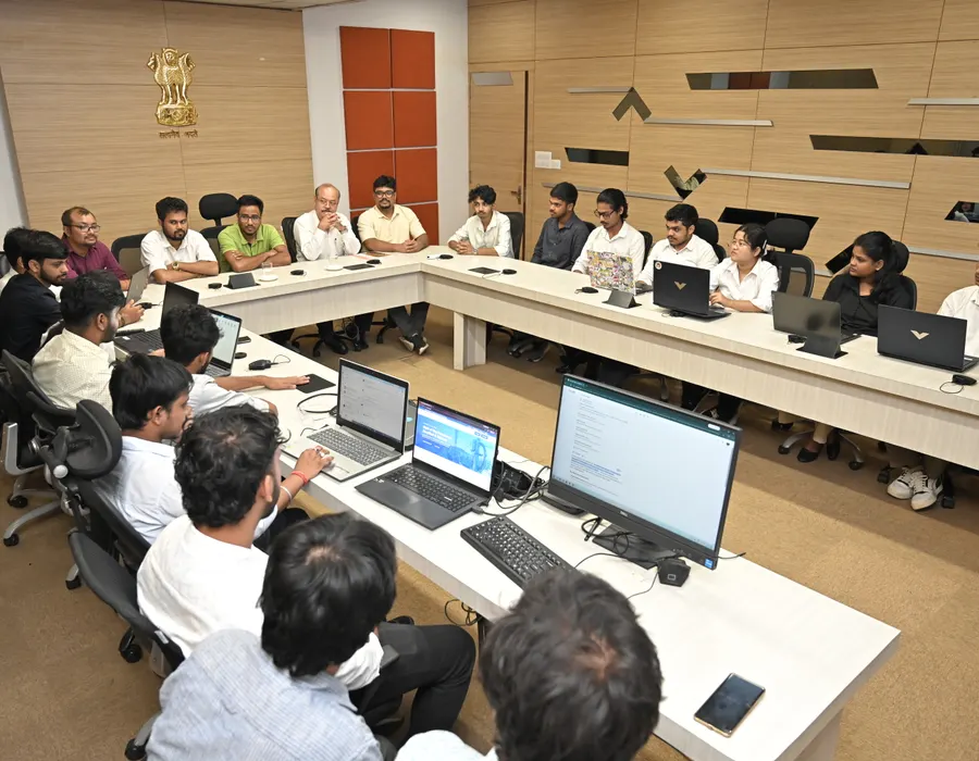 Interns presenting their work