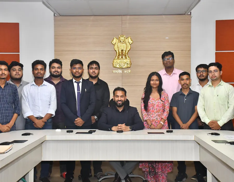 Interns posing for a group photo